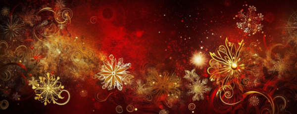 クリスマス　画像　無料　幻想的な雰囲気　赤　ゴールド　冬デザイン