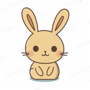 丸い　茶色　うさぎ 無料 画像　イラスト サンプル
