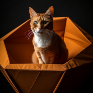 入れ物に座っている　猫　無料　画像 サンプル