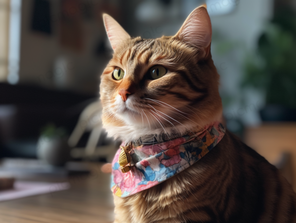スカーフを巻いた猫　無料　画像 サンプル