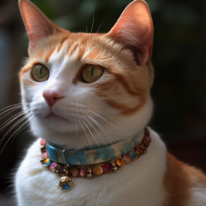 おしゃれな首輪の猫　無料　画像 サンプル