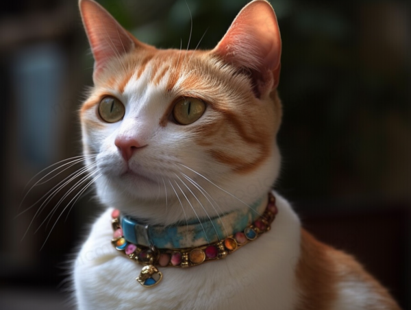 おしゃれな首輪の猫　無料　画像 サンプル