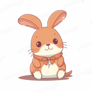 ちょこん　うさぎ 無料 画像　イラスト サンプル