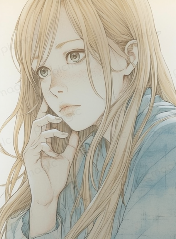ロングヘア　女性　イラスト 無料 女優 画像 サンプル