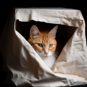 紙袋に入る　猫　無料　画像 サンプル