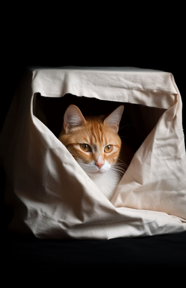 紙袋に入る　猫　無料　画像 サンプル