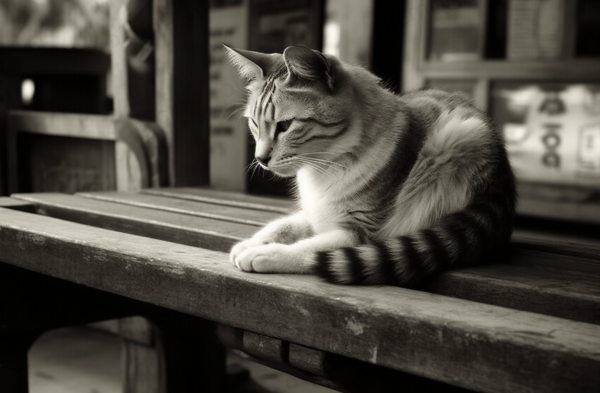 モノクロ　横顔　猫　無料　画像 サンプル