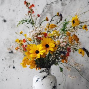 白い花瓶　黄色い花　line プロフィール 背景 画像 無料 サンプル