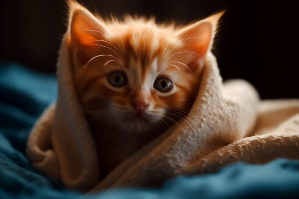 毛布にくるまる　子猫　無料　画像 サンプル