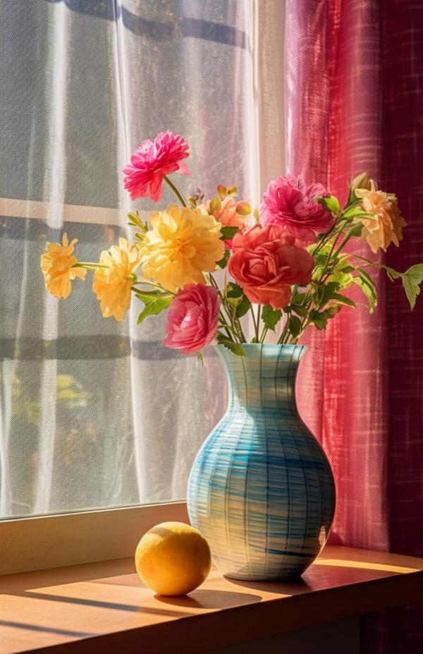 窓際の花束 画像 無料 花瓶 2