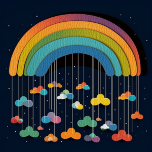 虹 画像 無料 イラスト　雲　虹色 2