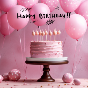 ピンク　ケーキ　誕生 日 画像 アプリ 無料 happybirthday 文字 2
