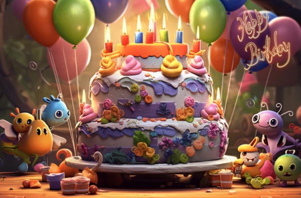 バルーン　ケーキ　誕生 日 画像 アプリ 無料 happybirthday 文字 2