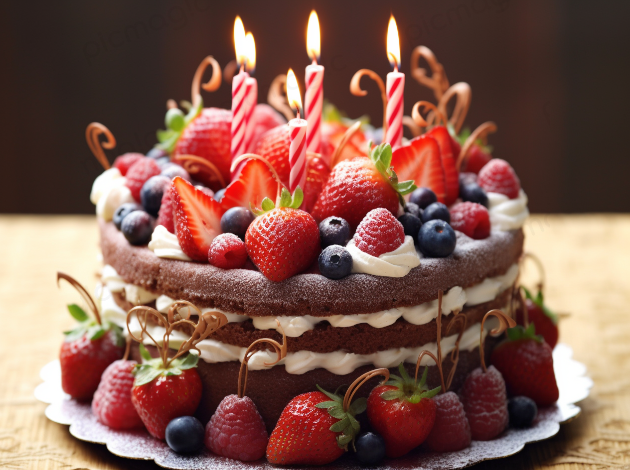 ベリー系　デコレーションケーキ　誕生 日 画像 アプリ 無料 2