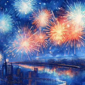河川敷　花火　夏 画像 無料 2